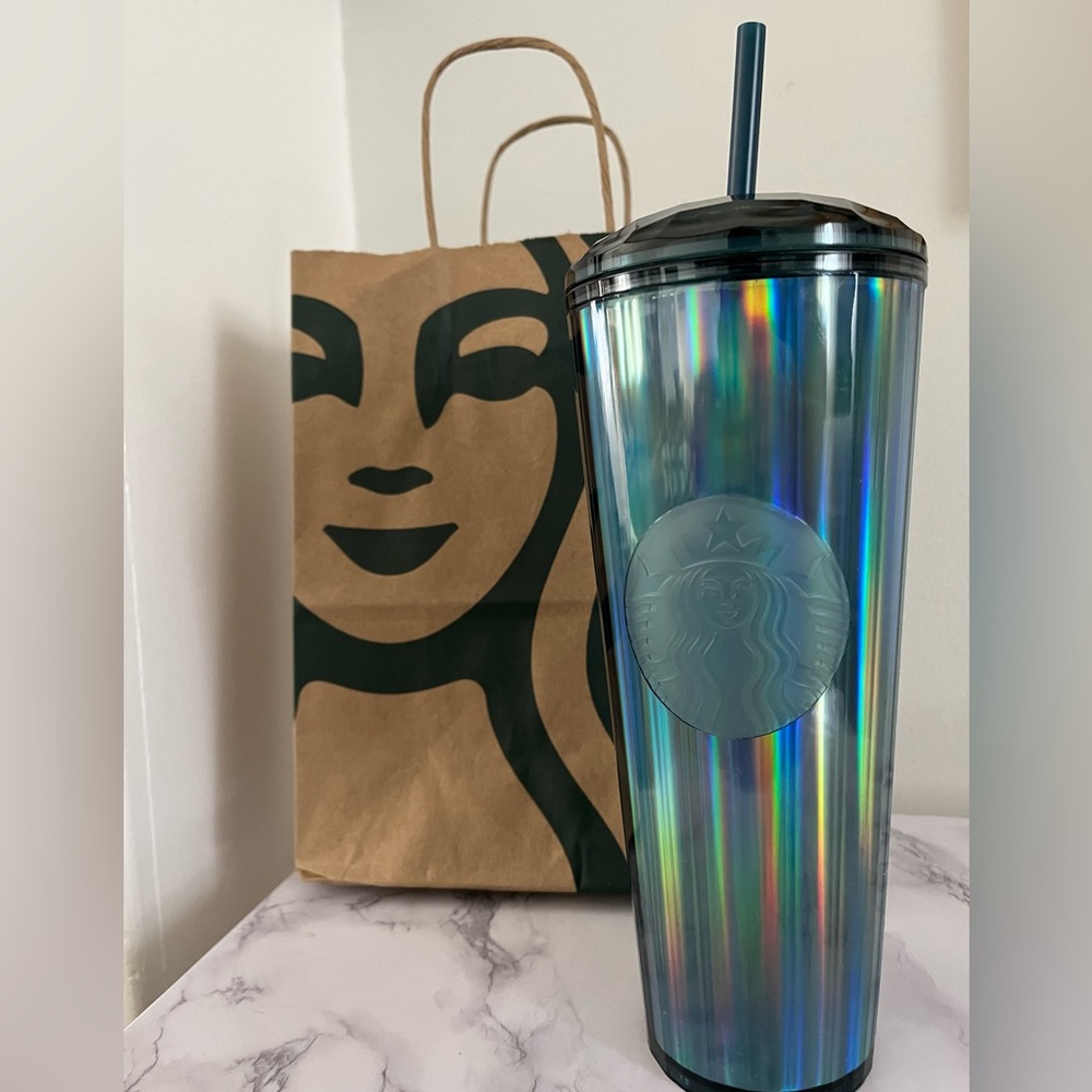 Starbucks 2022 Ocean Blue / Teal Kaleidoscope Dome 24oz Venti Tumbler